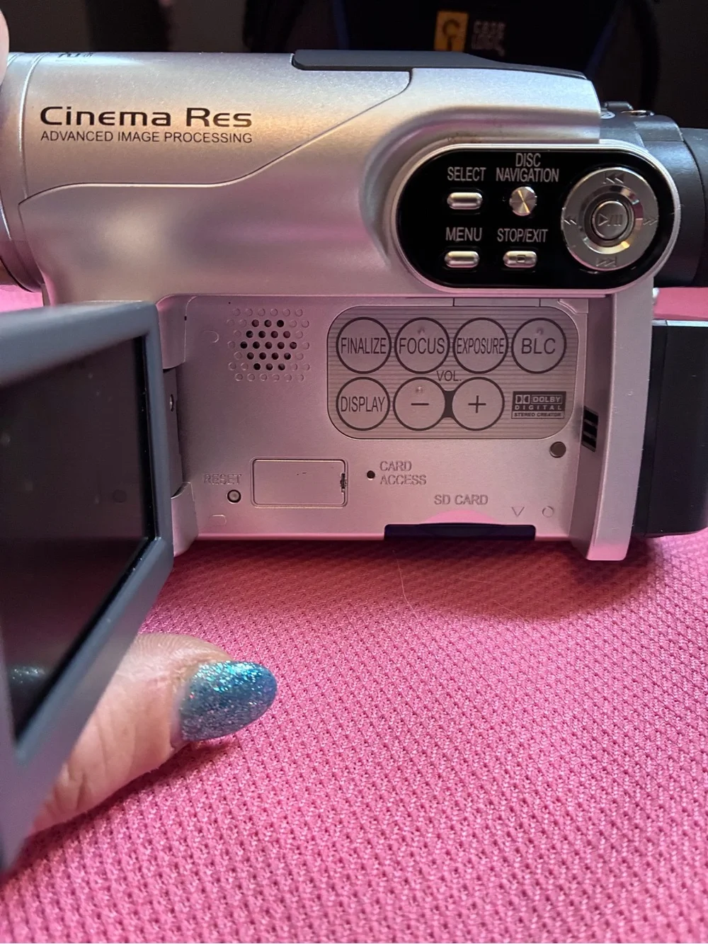 Hitachi Silver DVD Camcorder — Widescreen 16:9, SD Card Compatible
